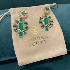 Kendra Scott Emerald Glass Glenda Earrings